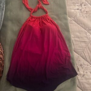 Aqua Green Red and Purple Bikini top